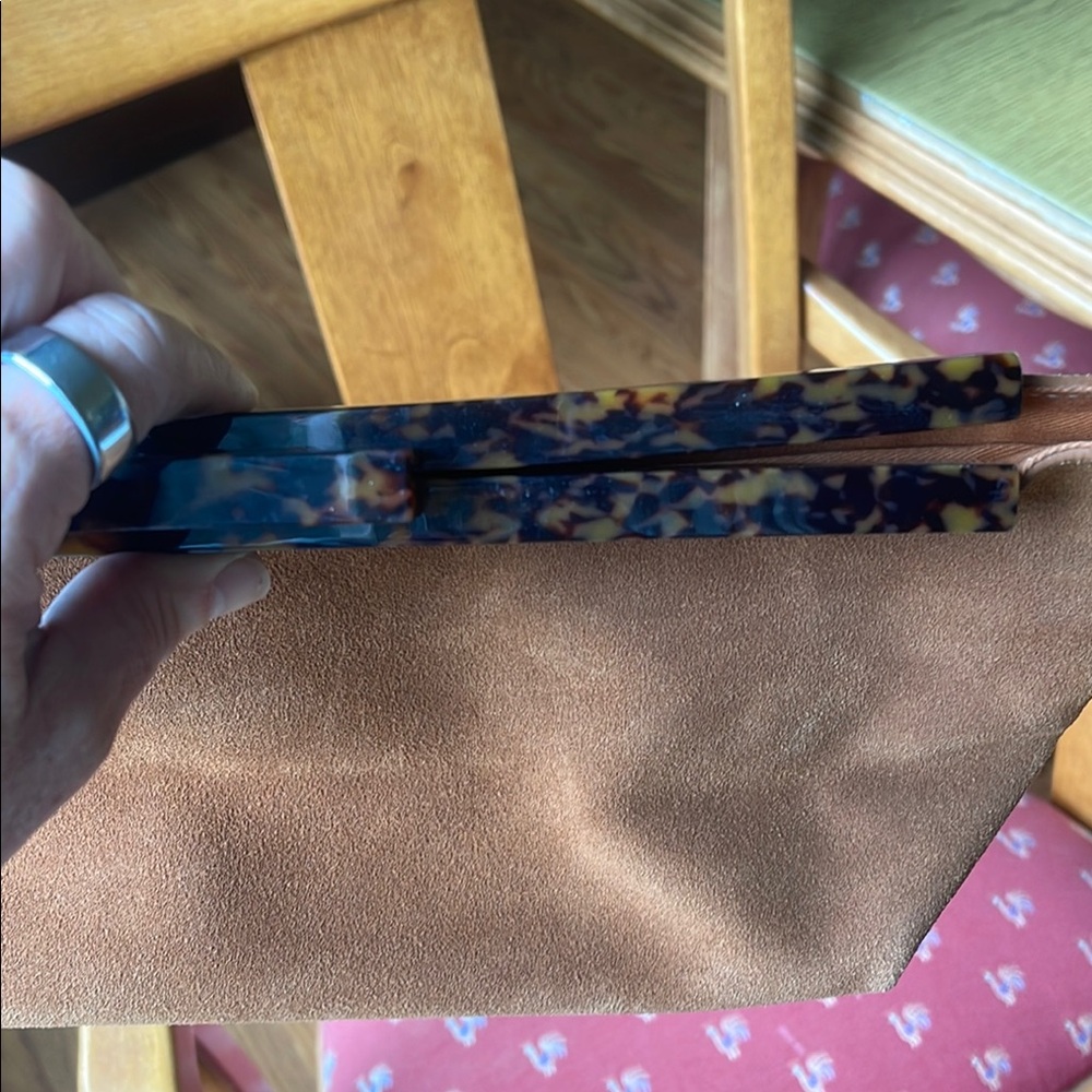 J. McLaughlin suedeTortoise Shell Clutch New - Picture 6 of 7